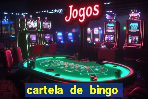 cartela de bingo cha de bebe